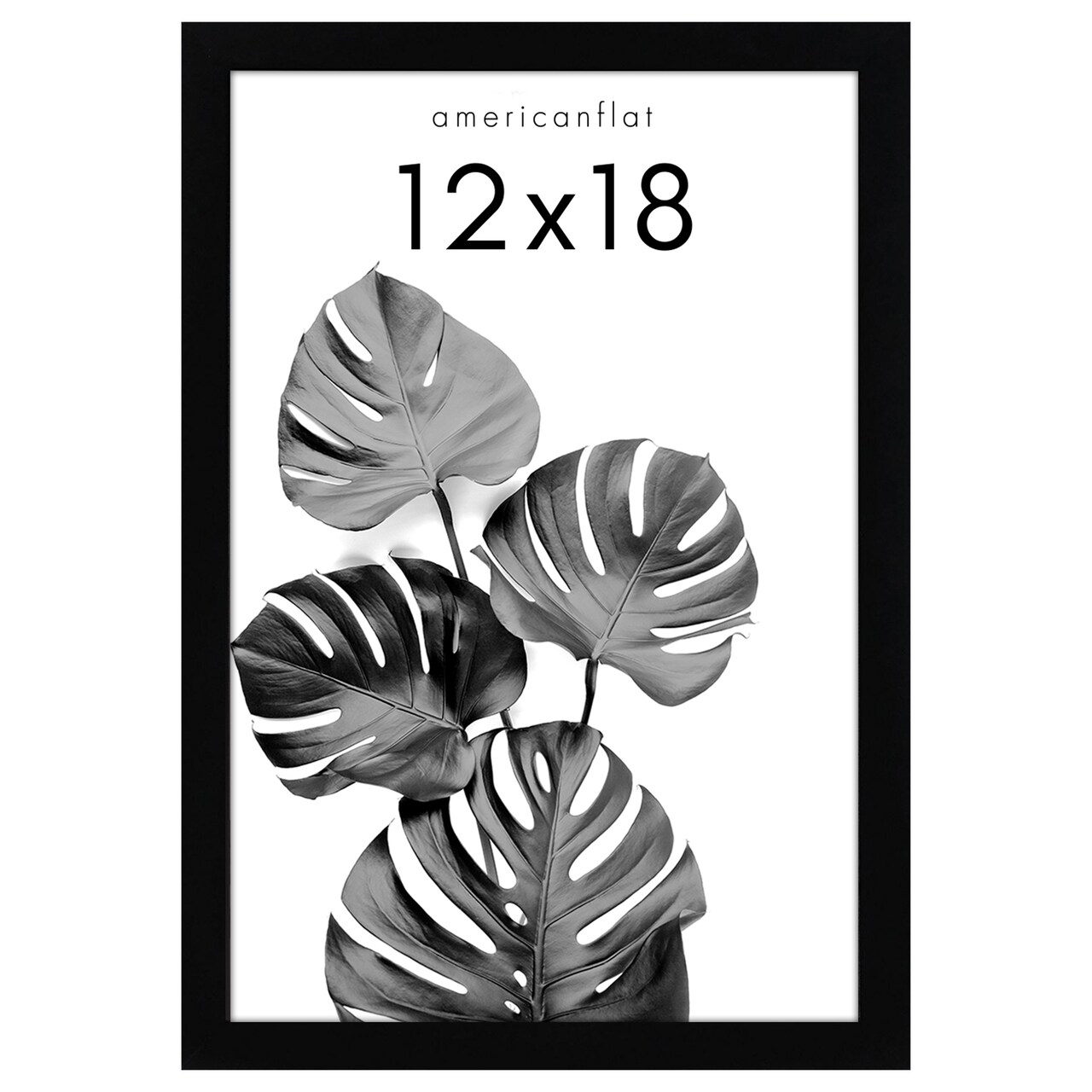 Americanflat 12x18 Picture Frame - Composite Wood Picture Frame for Wall Display - Plexiglass Cover - Hanging Hardware for Horizontal and Verticle Display - Black